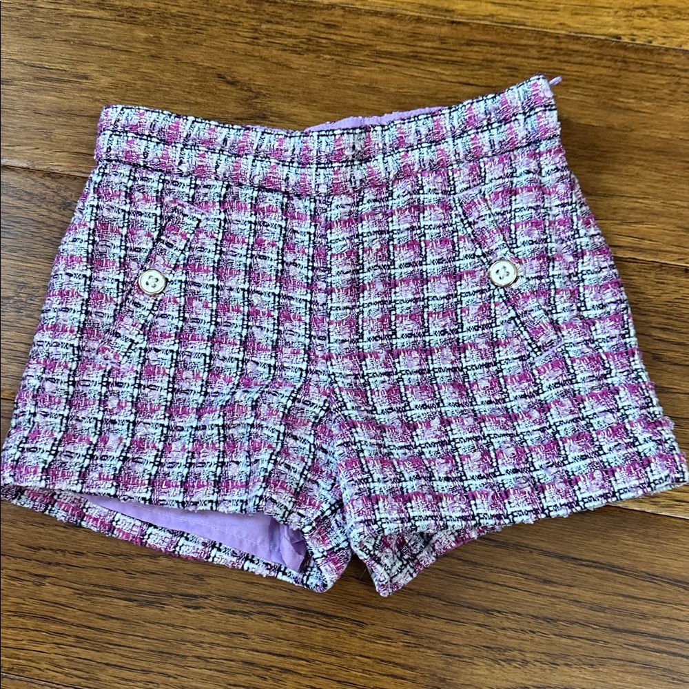 Pink and White Tweed Jacket and Shorts Set - Picture 5 of 6